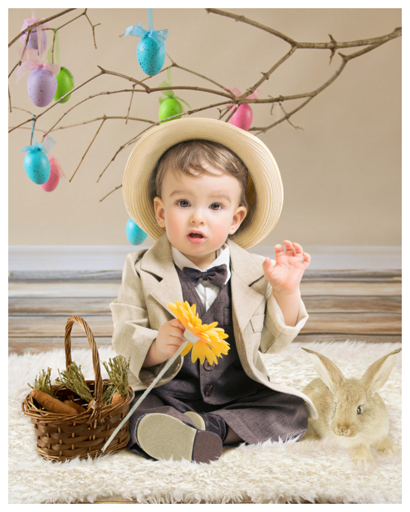 Easter photo of boy in Easter set
